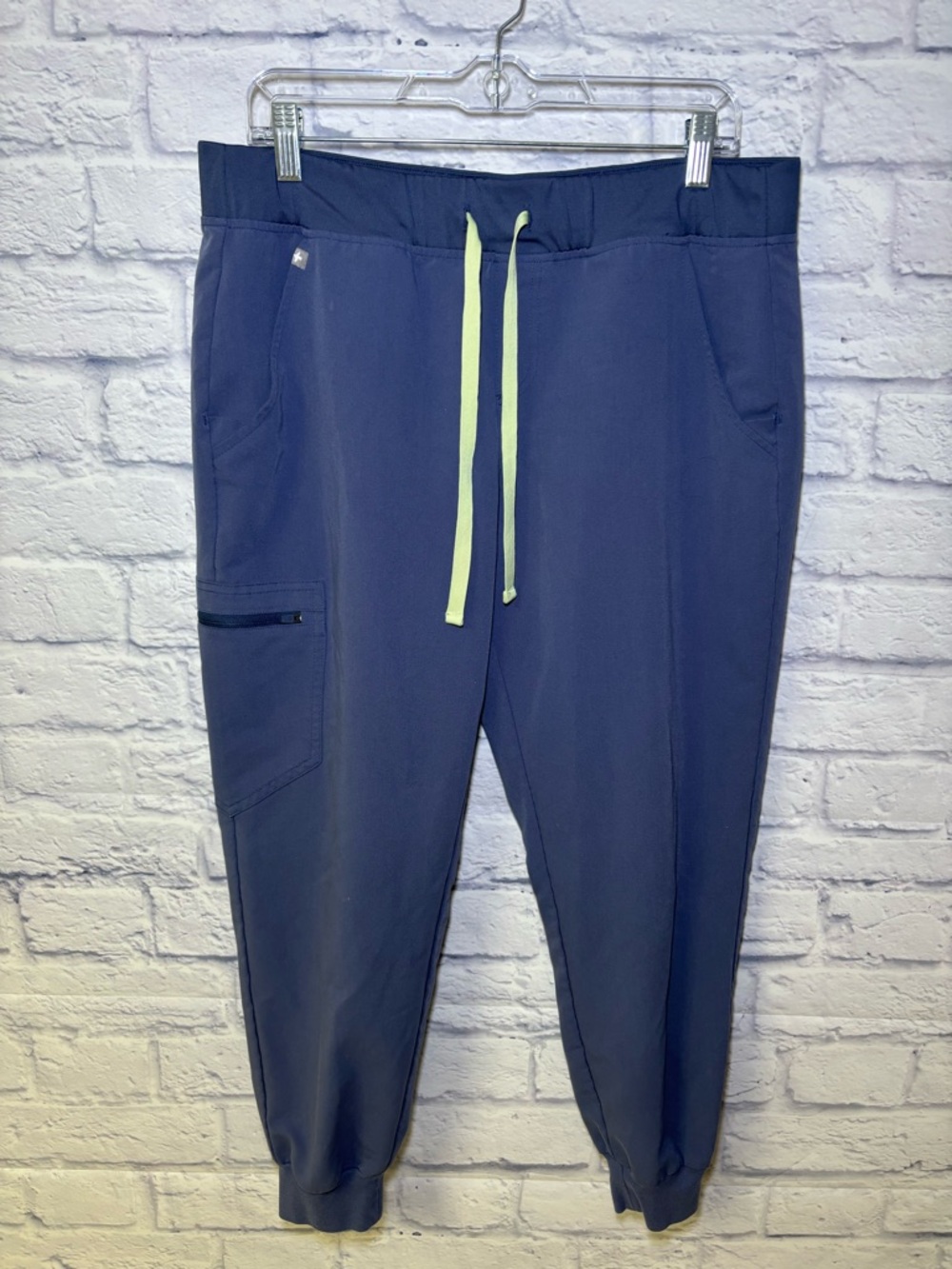Figs Zamora Pants Womens LP Navy Blue Scrub Jogger Drawstring Medical Ladies